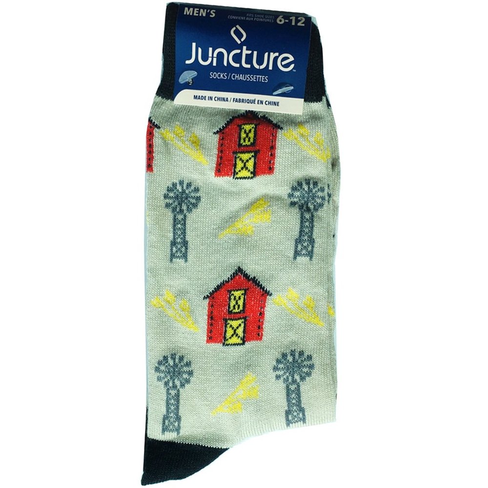 Mens Fun Farm/Barn/Windmill Socks